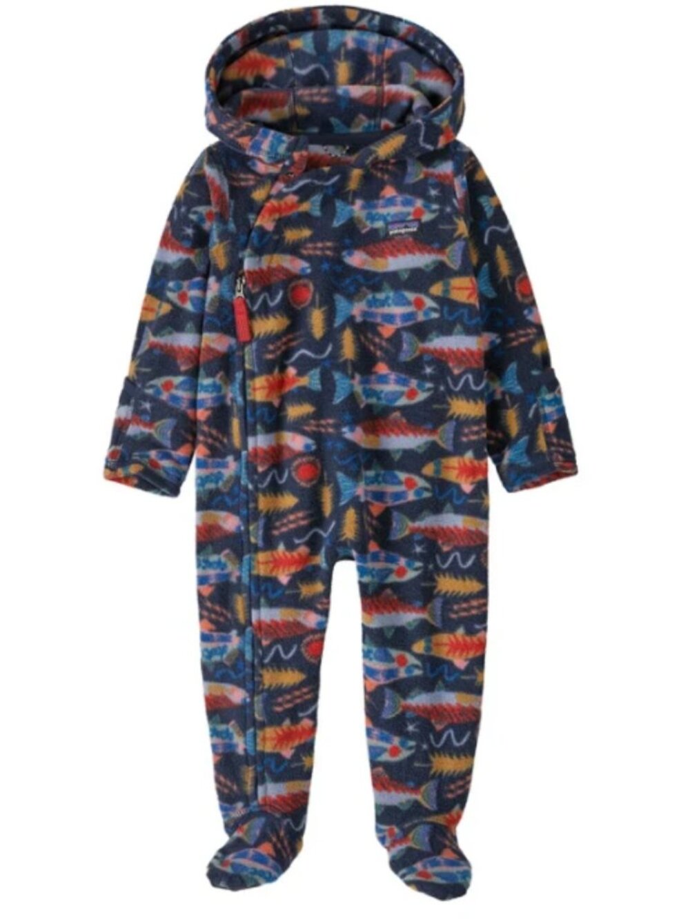 Patagonia Infant Micro D Fleece Bunting Salmon Energy New Navy Fish 3-6 Months